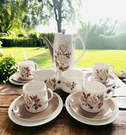 Queen Anne “Autumn Rose” Coffee/Tea Set