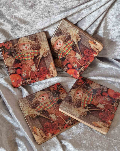 Decoupage "Scarecrow" coasters set