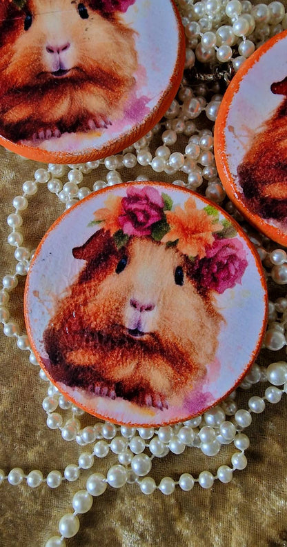 Decoupage "Guinea Pig" Coasters Set