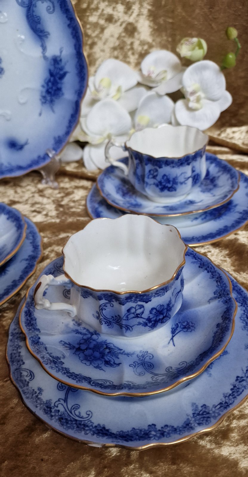 Hammersley & Co c.1887 "Flow Blue" Tea Sets