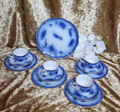 Hammersley & Co c.1887 "Flow Blue" Tea Sets