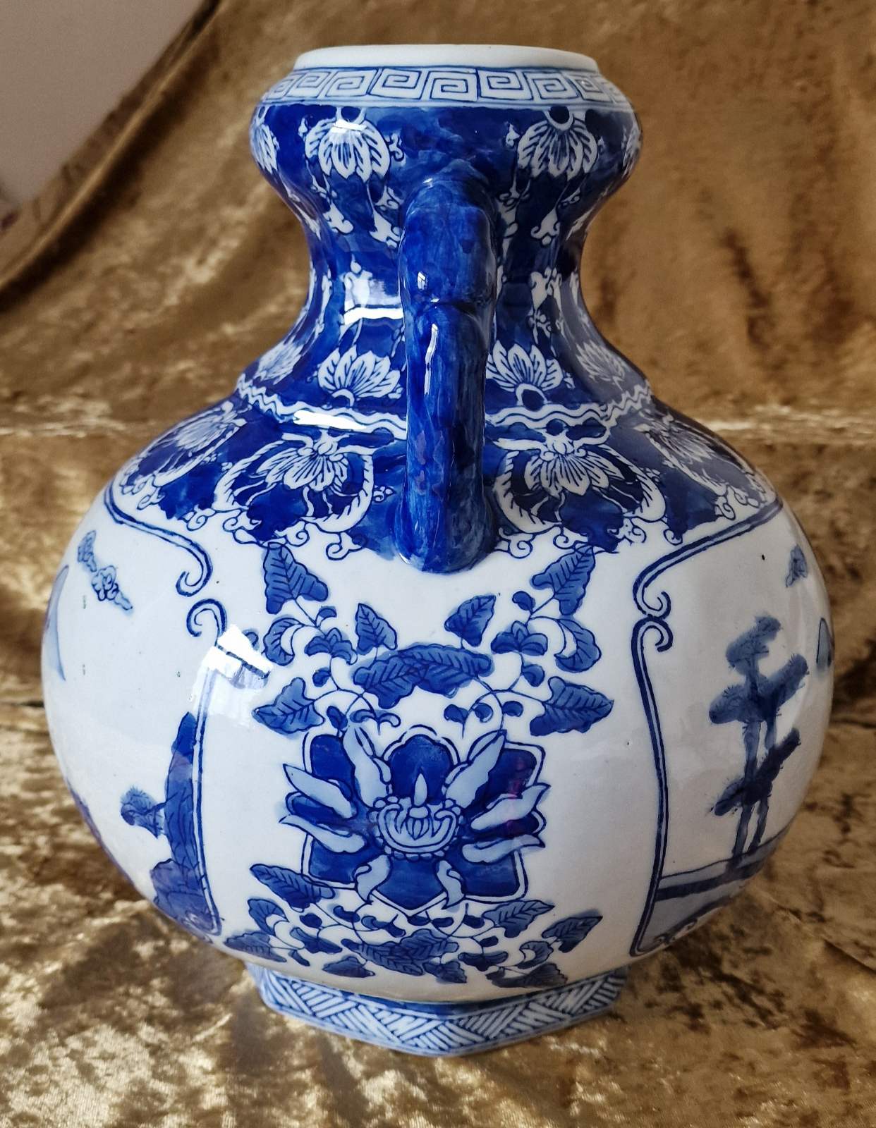 Chinese Blue White Two Handled Vase