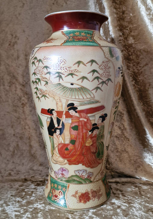 Asian Vase, Hand Painted Satsuma, Richly Decorated, c.1900-1920s