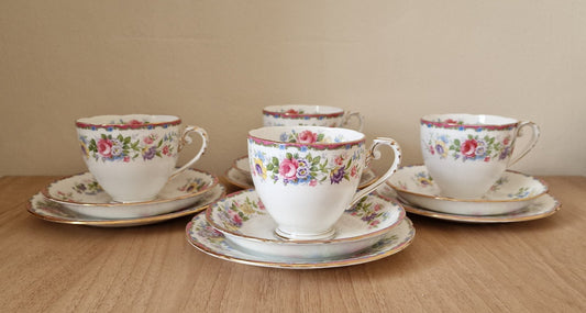 Royal Grafton Bone China Floral Tea trio cup set