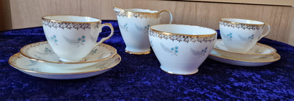 Old Royal English Bone China Vintage Trio Teacups set