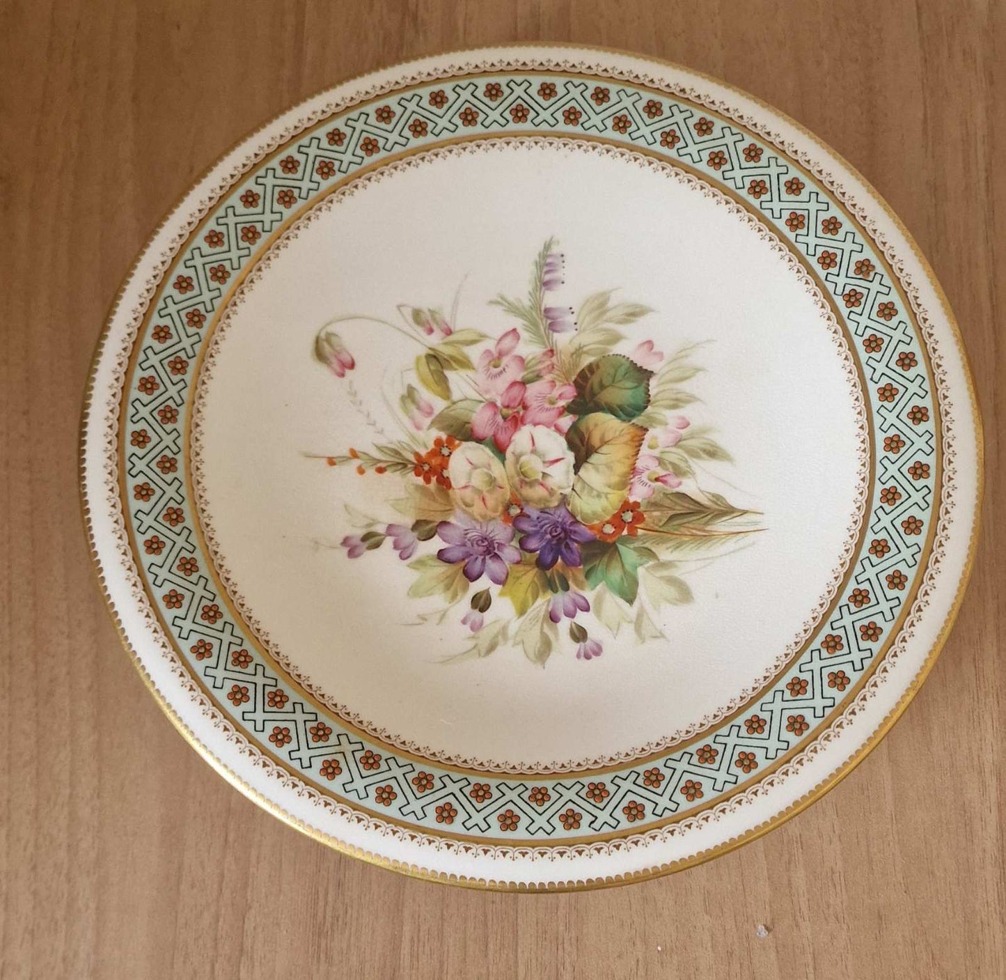 Royal Worcester Hand Painted Comport Footed Cabinet Plate, c.1882