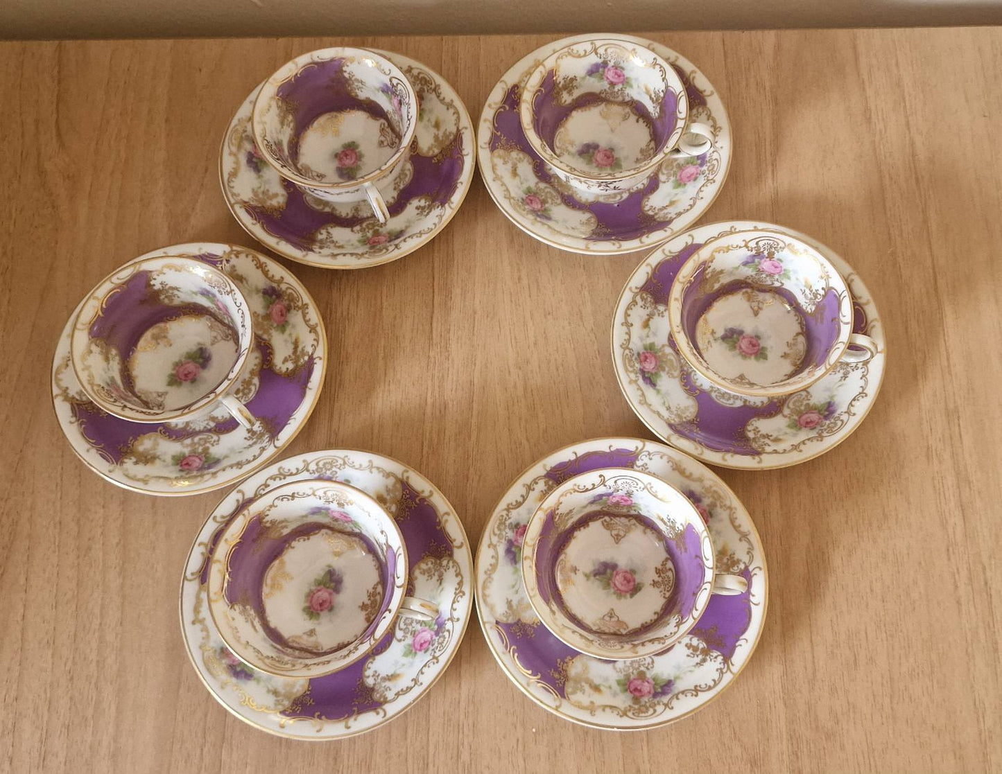 Rosenthal Elfenbein Kronach - Germany Demitasse Cup & Saucer Tea Set for 6, c.1891