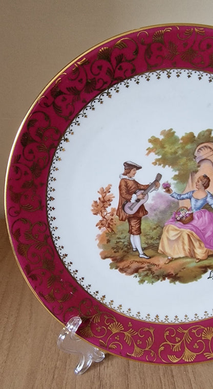 Pair of Vintage Limoges Courting Couple Display Plates