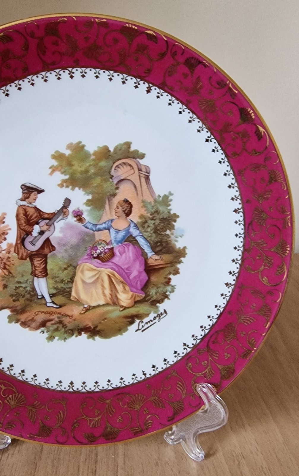 Pair of Vintage Limoges Courting Couple Display Plates