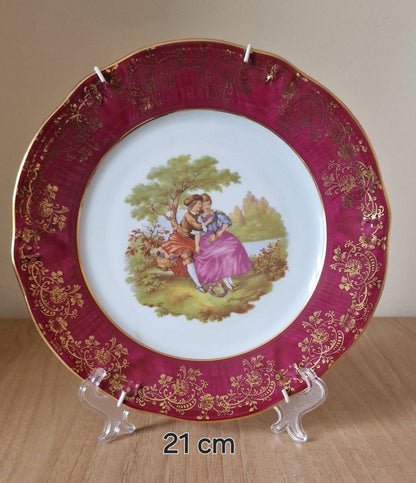 Pair of Vintage Limoges Courting Couple Display Plates