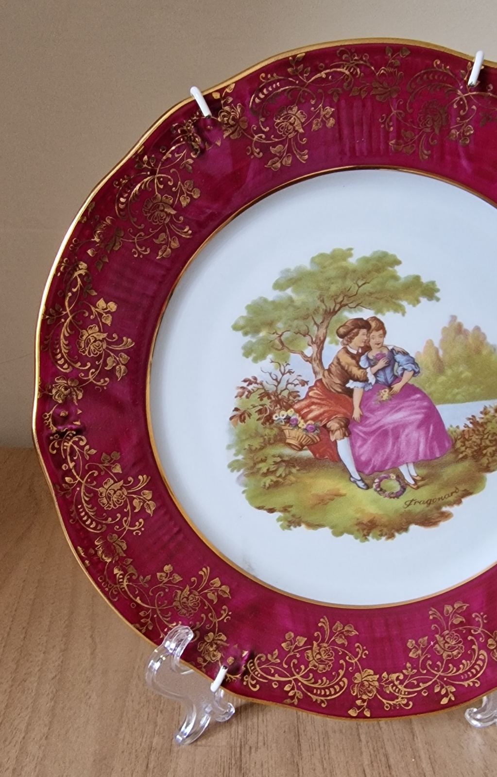 Pair of Vintage Limoges Courting Couple Display Plates