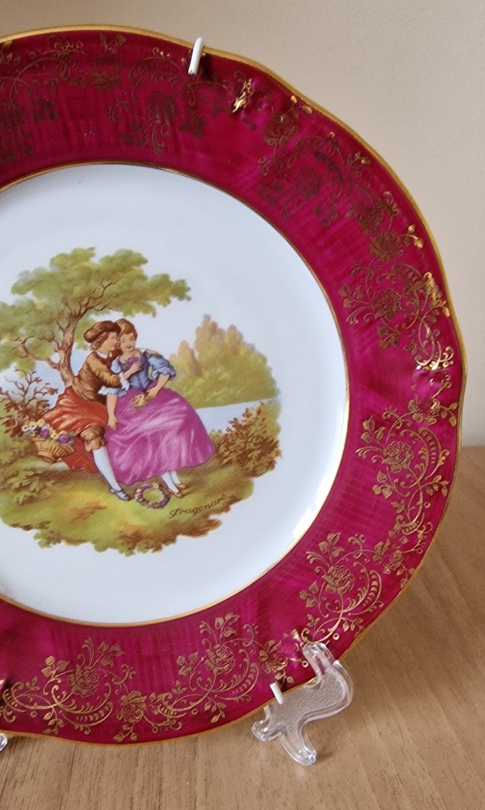 Pair of Vintage Limoges Courting Couple Display Plates