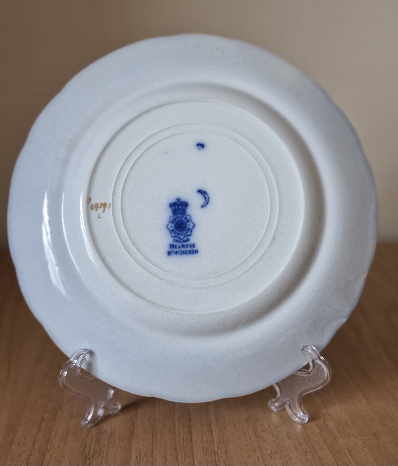 Royal Doulton Melrose Flow Blue Plate, c.1898