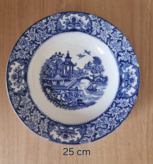 Swinnerton Olde Alton Ware Blue and White Pagoda Temple Dinner Plate