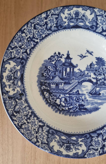 Swinnerton Olde Alton Ware Blue and White Pagoda Temple Dinner Plate