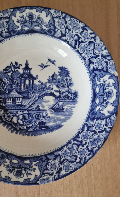 Swinnerton Olde Alton Ware Blue and White Pagoda Temple Dinner Plate