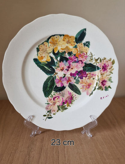 Wedgwood Serving Plate, Hand Painted  Floral Design, Signed by Artist