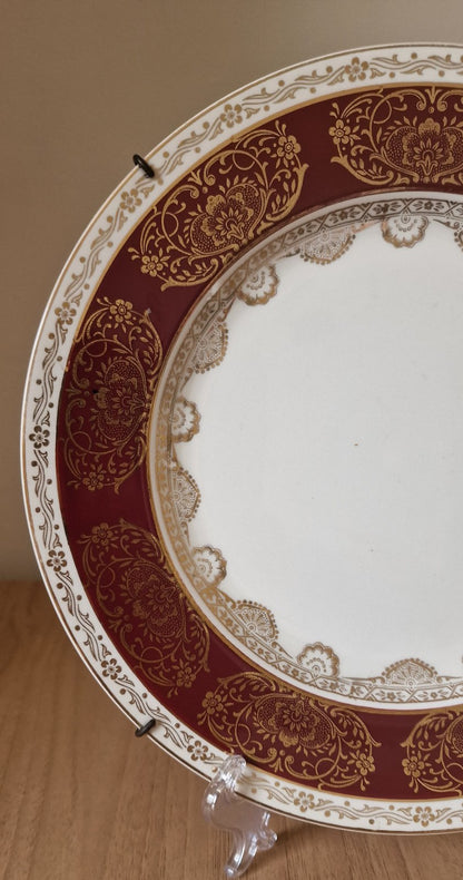 Crown Ducal Maroon & Gold 6107 Dinner Plate