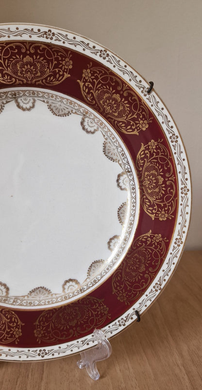 Crown Ducal Maroon & Gold 6107 Dinner Plate