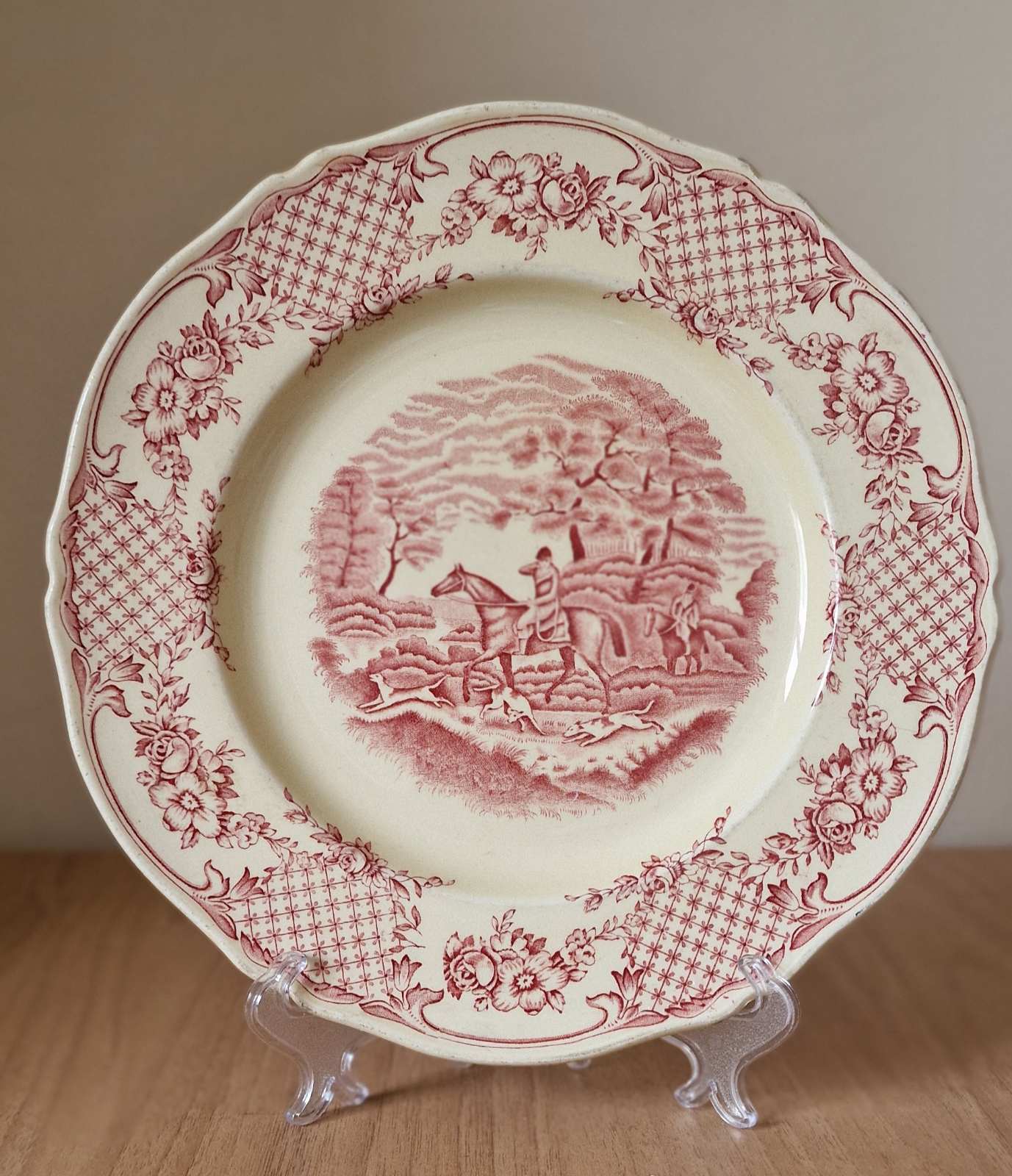 Royal Venton Ware Red and White Transferware Serving Plate