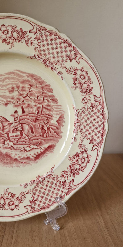 Royal Venton Ware Red and White Transferware Serving Plate