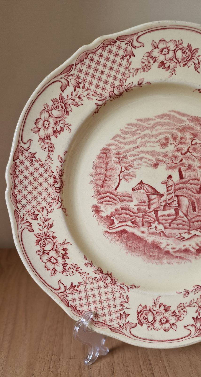 Royal Venton Ware Red and White Transferware Serving Plate