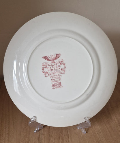 Johnson Brothers Historic America Red/Blue and White Dinner Plates