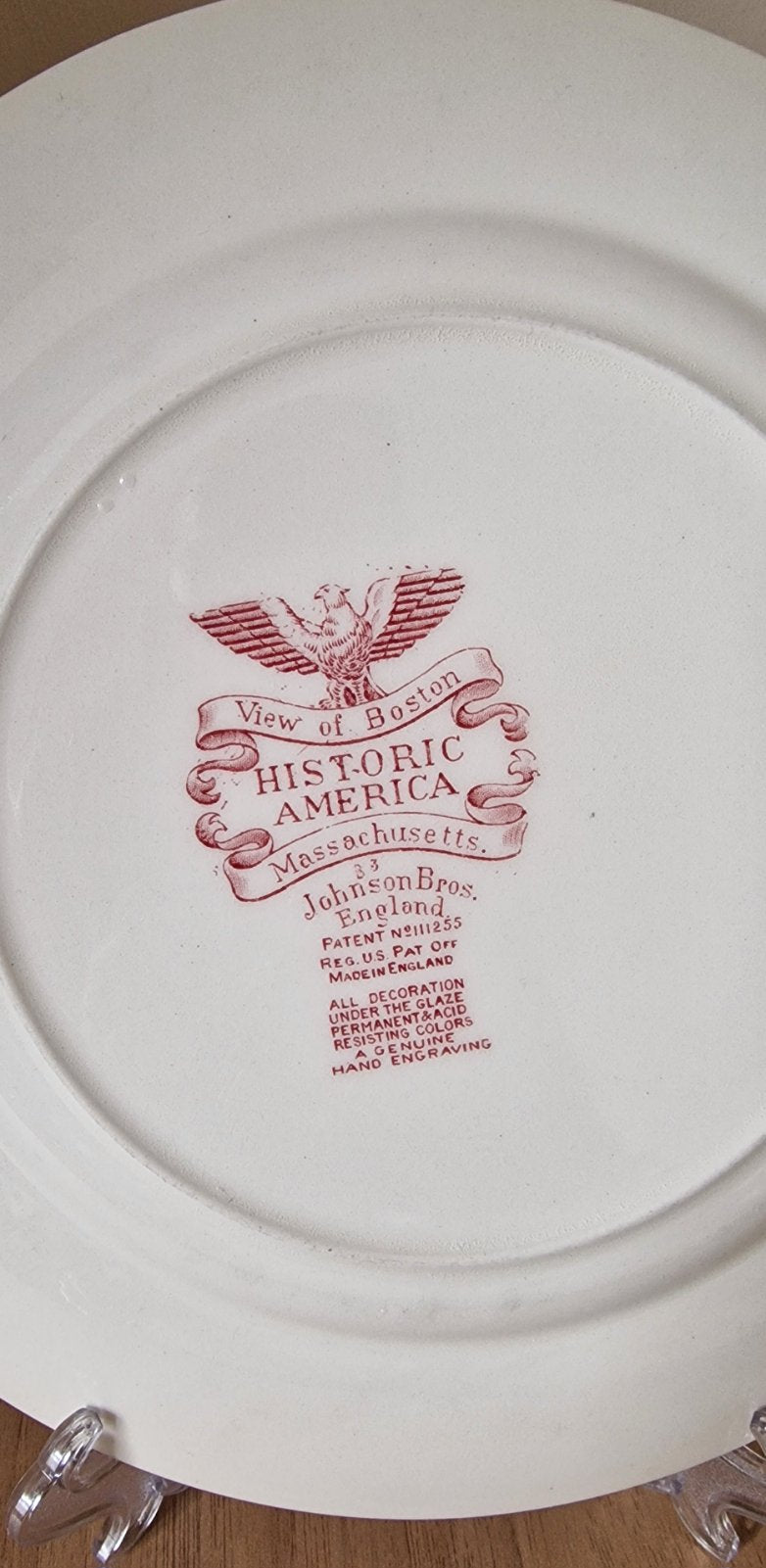 Johnson Brothers Historic America Red/Blue and White Dinner Plates