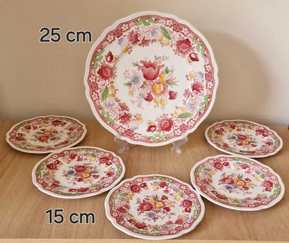 Johnson Brothers Winchester Pattern Bread & Butter Plates x5 and a Large Serving Plate