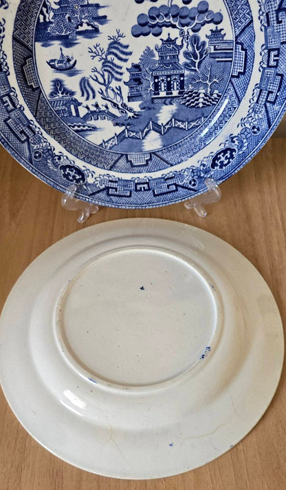 Blackhurst & Dunning soup dishes in Old Willow Pattern, c. 1860